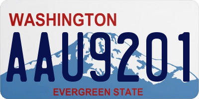 WA license plate AAU9201