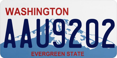 WA license plate AAU9202