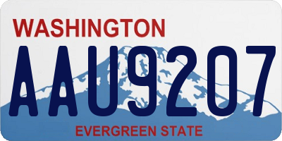 WA license plate AAU9207