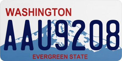 WA license plate AAU9208