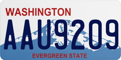 WA license plate AAU9209