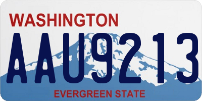 WA license plate AAU9213