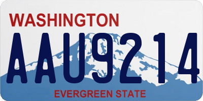 WA license plate AAU9214