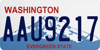 WA license plate AAU9217