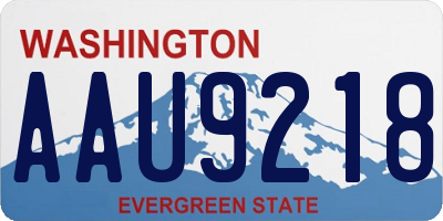 WA license plate AAU9218