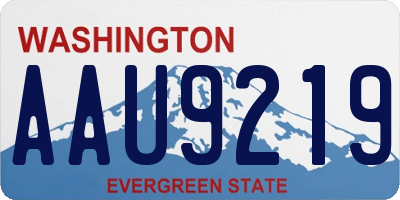 WA license plate AAU9219