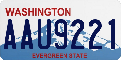 WA license plate AAU9221