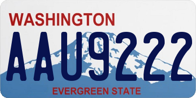 WA license plate AAU9222