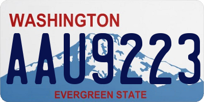 WA license plate AAU9223