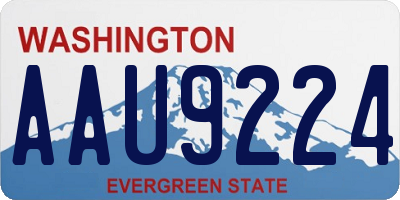 WA license plate AAU9224