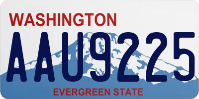 WA license plate AAU9225