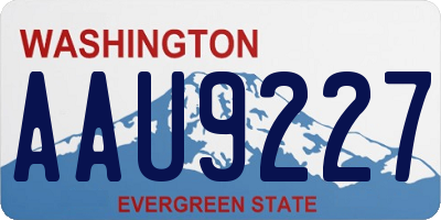 WA license plate AAU9227