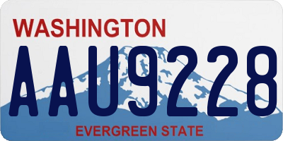 WA license plate AAU9228