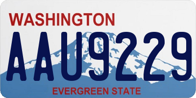 WA license plate AAU9229