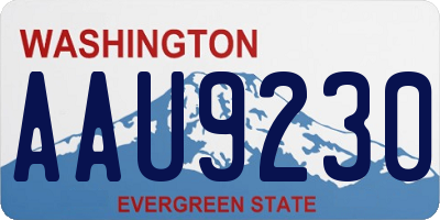 WA license plate AAU9230