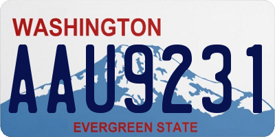 WA license plate AAU9231