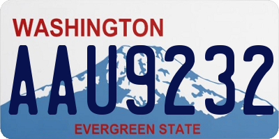 WA license plate AAU9232