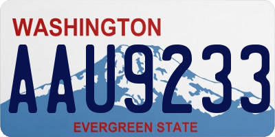 WA license plate AAU9233