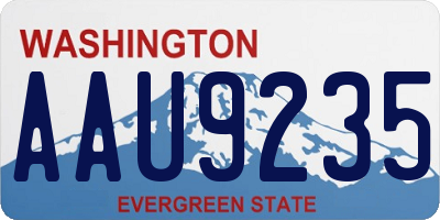 WA license plate AAU9235