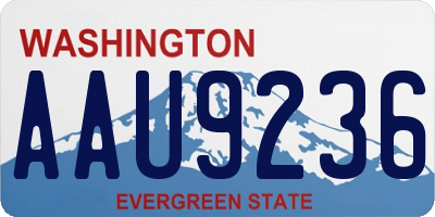 WA license plate AAU9236