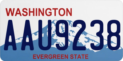 WA license plate AAU9238