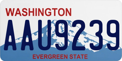 WA license plate AAU9239