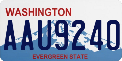 WA license plate AAU9240