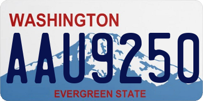 WA license plate AAU9250