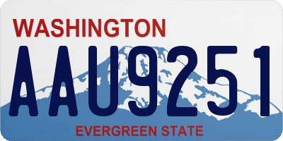 WA license plate AAU9251