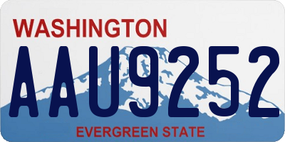 WA license plate AAU9252