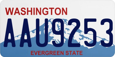 WA license plate AAU9253