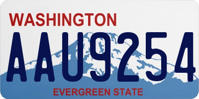 WA license plate AAU9254