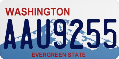 WA license plate AAU9255