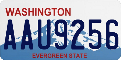 WA license plate AAU9256