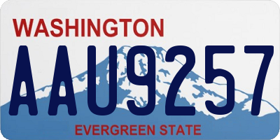 WA license plate AAU9257