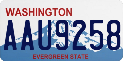 WA license plate AAU9258