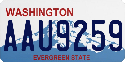 WA license plate AAU9259