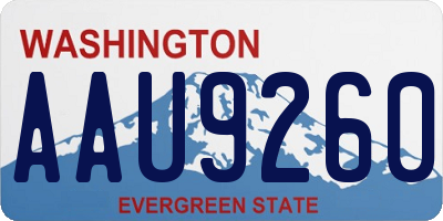 WA license plate AAU9260