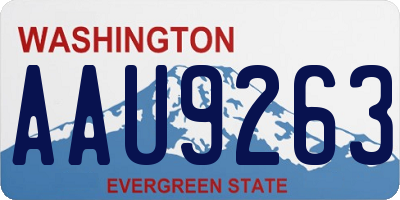 WA license plate AAU9263