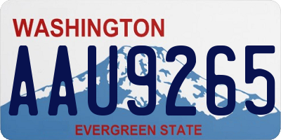 WA license plate AAU9265