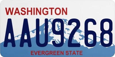 WA license plate AAU9268