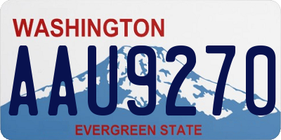 WA license plate AAU9270