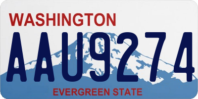 WA license plate AAU9274