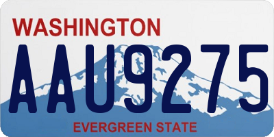 WA license plate AAU9275