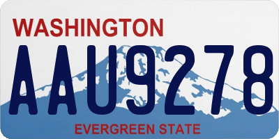 WA license plate AAU9278