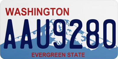 WA license plate AAU9280