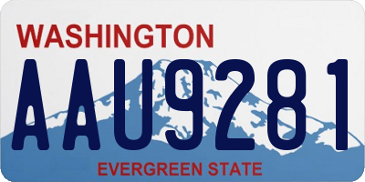 WA license plate AAU9281