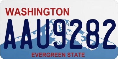 WA license plate AAU9282