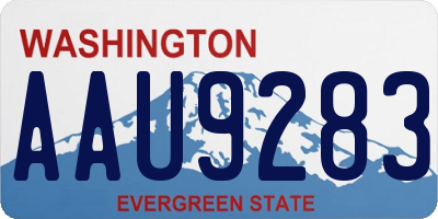 WA license plate AAU9283