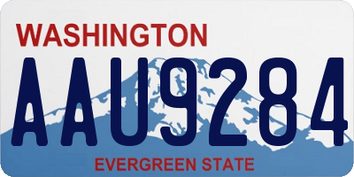 WA license plate AAU9284